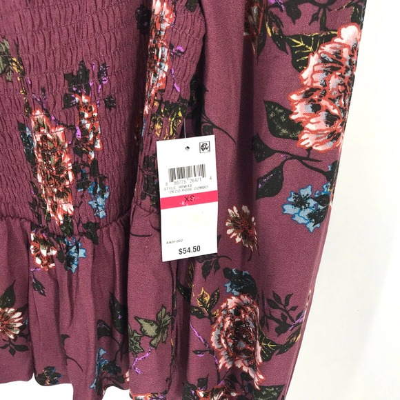 Deco Rose Square-Neck Smocked Top XS - Picture 7 of 8